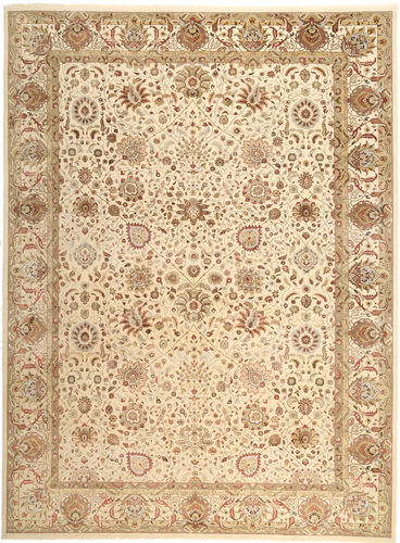 Håndknyttet. Opphav: India Tabriz Royal Teppe 304X407 Beige/Mørk Beige Stort ( India)