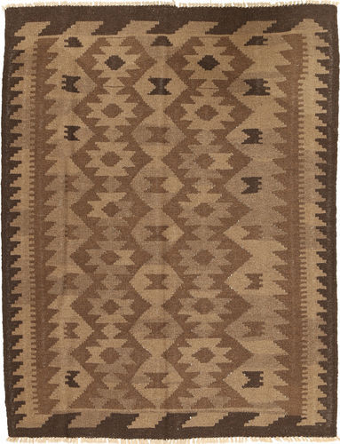 Håndknyttet. Opphav: Persia / Iran Ekte Teppe Kelim 146X192 Brun/Lysbrun (Ull, Persia/Iran)