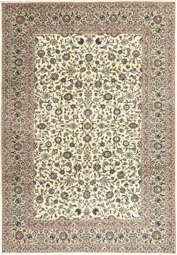 Håndknyttet. Opphav: Persia / Iran Ekte Teppe Keshan 249X358 Lys Grå/Mørk Beige (Ull, Persia/Iran)