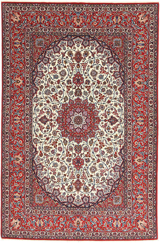 RugVista Isfahan Silkerenning Teppe 155X240 Ekte Orientalsk Håndknyttet Mørk Rød/Lys Grå (Ull/Silke, Persia/Iran)