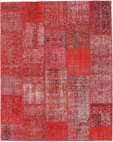 Håndknyttet. Opphav: Turkey Ekte Teppe Patchwork 202X255 Rust/Mørk Rød (Ull, Tyrkia)