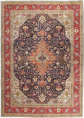 Håndknyttet. Opphav: Persia / Iran Orientalsk Tabriz Patina Teppe 252X347 Mørk Rød/Lys Grå Stort (Ull, Persia/Iran)