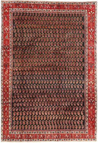 Håndknyttet. Opphav: Persia / Iran Arak Teppe 199X290 Mørk Brun/Mørk Rød (Ull, Persia/Iran)