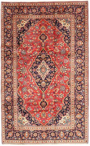 Håndknyttet. Opphav: Persia / Iran Håndknyttet Teppe Keshan 193X306 Mørk Rød/Lysbrun (Ull, Persia/Iran)