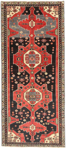 Håndknyttet. Opphav: Persia / Iran 123X284 Orientalsk Hamadan Patina Teppe Teppeløpere Mørk Brun/Mørk Rød (Ull, Persia/Iran)