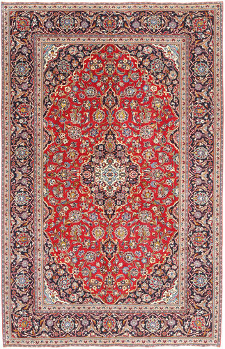 Håndknyttet. Opphav: Persia / Iran Håndknyttet Teppe Keshan Patina 197X300 Rust/Mørk Brun (Ull, Persia/Iran)