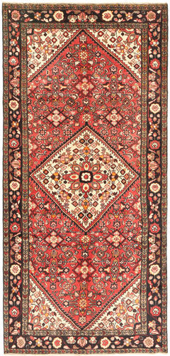 Håndknyttet. Opphav: Persia / Iran Ekte Teppe Hosseinabad 153X325 Teppeløpere Mørk Brun/Mørk Rød (Ull, Persia/Iran)