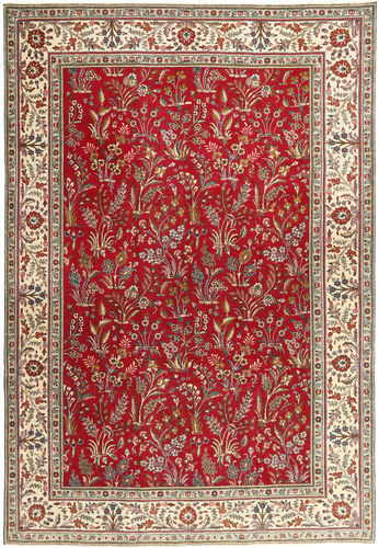 Håndknyttet. Opphav: Persia / Iran Persisk Tabriz Patina Teppe 243X343 Mørk Rød/Mørk Brun (Ull, Persia/Iran)