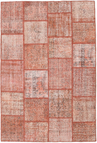 Håndknyttet. Opphav: Turkey Håndknyttet Teppe Patchwork 158X232 Lyserosa/Mørk Rød (Ull, Tyrkia)