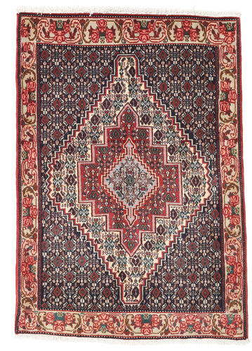 Håndknyttet. Opphav: Persia / Iran 75X104 Orientalsk Senneh Teppe Mørk Brun/Mørk Rød (Ull, Persia/Iran)