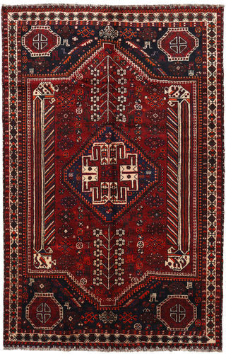 RugVista Shiraz Teppe 159X243 Ekte Orientalsk Håndknyttet Mørk Rød/Mørk Brun (Ull, Persia/Iran)