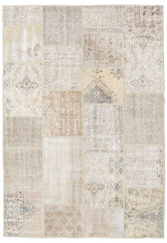 Håndknyttet. Opphav: Turkey Håndknyttet Teppe Patchwork 159X231 Lys Grå (Ull, Tyrkia)