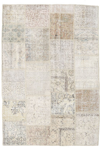 Håndknyttet. Opphav: Turkey Patchwork Teppe 158X230 Lys Grå (Ull, Tyrkia)