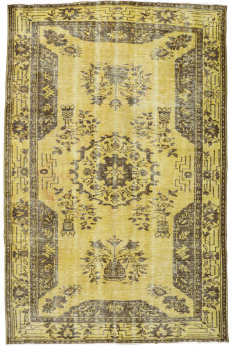 Håndknyttet. Opphav: Turkey Colored Vintage Teppe 167X256 Gul/Olivengrønn (Ull, Tyrkia)