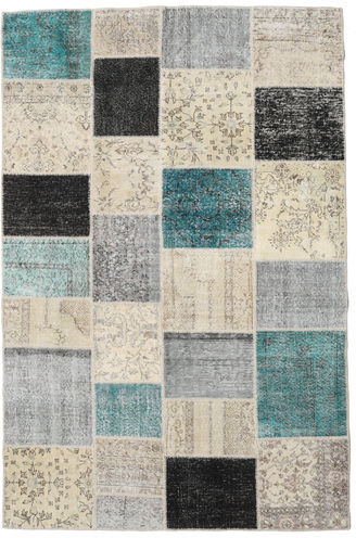 Håndknyttet. Opphav: Turkey Patchwork Teppe 197X300 Ekte Moderne Håndknyttet Lys Grå/Mørk Beige (Ull, Tyrkia)