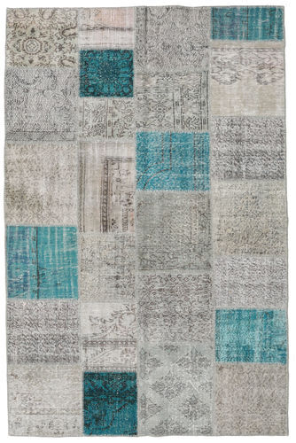 Håndknyttet. Opphav: Turkey Patchwork Teppe 195X301 Ekte Moderne Håndknyttet Lys Grå/Blå (Ull, Tyrkia)