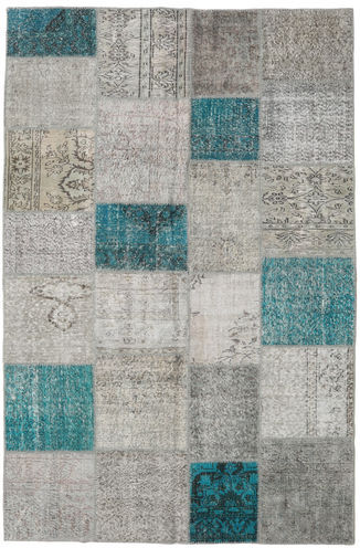 Håndknyttet. Opphav: Turkey Patchwork Teppe 197X301 Ekte Moderne Håndknyttet Lys Grå/Mørk Grå (Ull, Tyrkia)