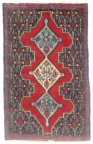 RugVista Ekte Teppe Senneh 66X101 Svart/Mørk Rød (Ull, Persia/Iran)