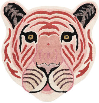 RugVista Barneteppe Me Tiger - Pink 100X100 Moderne Kvadratisk Ull Lyserosa/Beige