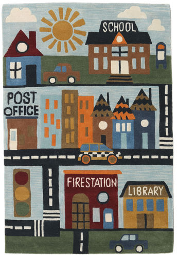 RugVista My Town Handtufted Teppe 120X180 Ull Svart/Brun