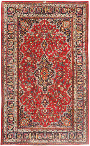 RugVista Mashad Teppe 191X318 Ekte Orientalsk Håndknyttet Mørk Rød/Rust (Ull, Persia/Iran)