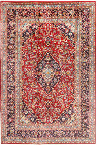 RugVista Mashad Teppe 197X294 Ekte Orientalsk Håndknyttet Rust/Brun (Ull, Persia/Iran)