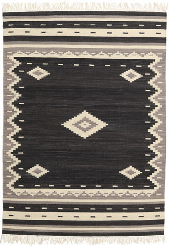 RugVista Orientalsk Teppe Tribal 140X200 Håndvevd Ull Svart/Beige