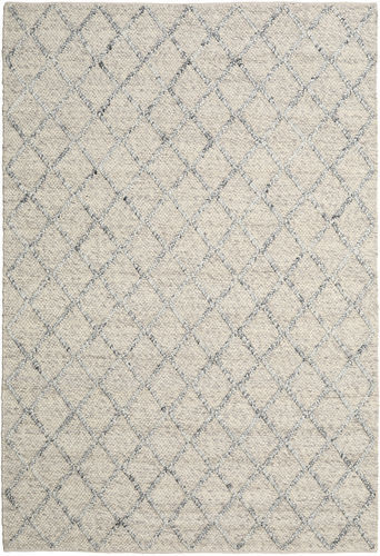 RugVista 200X300 Moderne Teppe Rut Håndvevd Ull Lys Grå/Mørk Beige