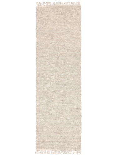 RugVista Beige Teppe Melange 80X250 Håndvevd Ensfarget Teppeløpere Ull