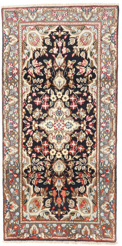 Håndknyttet. Opphav: Persia / Iran Orientalsk Kerman Teppe 95X190 Lysbrun/Beige (Ull, Persia/Iran)