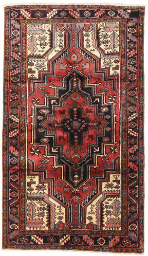 Håndknyttet. Opphav: Persia / Iran 120X205 Heriz Teppe Ekte Orientalsk Håndknyttet Mørk Brun/Rust (Ull, Persia/Iran)