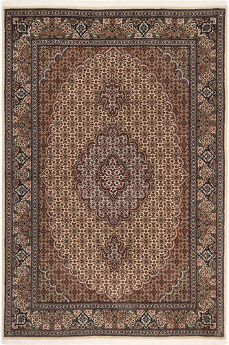 Håndknyttet. Opphav: Persia / Iran Tabriz 50 Raj Teppe 100X150 Mørk Brun/Brun (Ull/Silke, Persia/Iran)