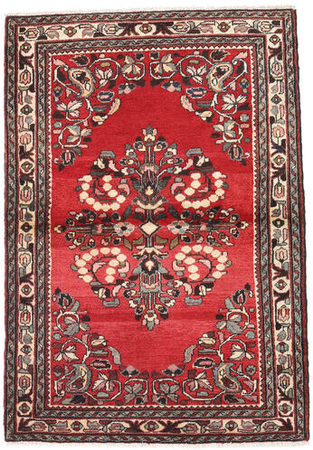 Håndknyttet. Opphav: Persia / Iran Orientalsk Hamadan Teppe 107X155 Rød/Beige (Ull, Persia/Iran)