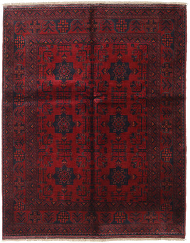 Håndknyttet. Opphav: Afghanistan Afghan Khal Mohammadi Teppe 155X194 Mørk Rød (Ull, Afghanistan)