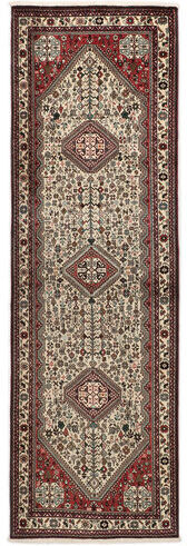 Håndknyttet. Opphav: Persia / Iran Orientalsk Abadeh Teppe 90X290 Teppeløpere Mørk Brun/Beige (Ull, Persia/Iran)