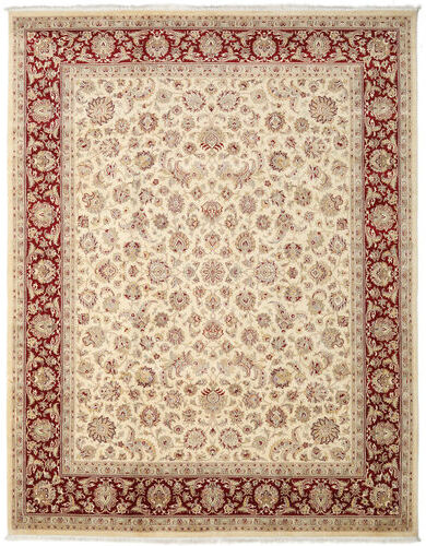 Håndknyttet. Opphav: India Tabriz Royal Teppe 245X315 Beige/Mørk Rød ( India)