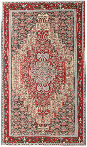 Håndknyttet. Opphav: Persia / Iran Persisk Kelim Senneh Teppe 150X259 Lys Grå/Beige (Ull, Persia/Iran)