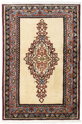 Håndknyttet. Opphav: Persia / Iran Håndknyttet Teppe Ardebil 86X128 Beige/Mørk Brun (Ull, Persia/Iran)