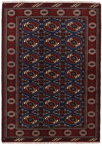 Håndknyttet. Opphav: Persia / Iran 135X190 Turkaman Teppe Ekte Orientalsk Håndknyttet Mørk Rød (Ull, Persia/Iran)