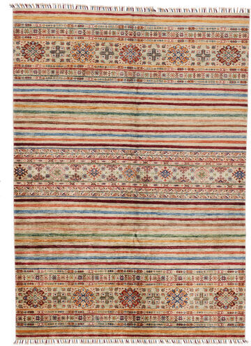 Håndknyttet. Opphav: Afghanistan Håndknyttet Teppe Shabargan 173X243 Beige/Lys Grå (Ull, Afghanistan)