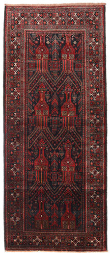 Håndknyttet. Opphav: Persia / Iran Ekte Teppe Beluch 115X272 Teppeløpere Mørk Rød/Svart (Ull, Persia/Iran)