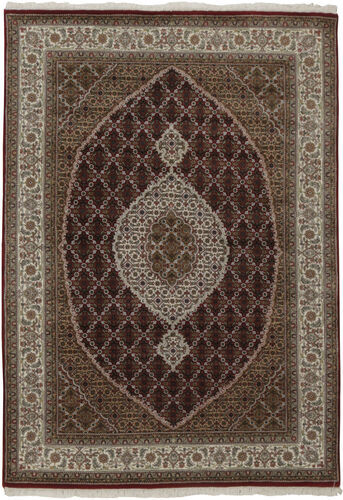 Håndknyttet. Opphav: India 145X199 Tabriz Royal Teppe Ekte Orientalsk Håndvevd Mørk Brun/Mørk Rød ( India)