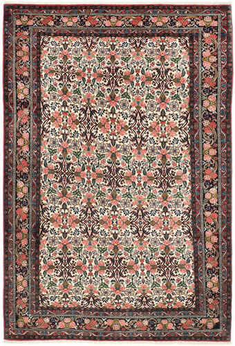 Håndknyttet. Opphav: Persia / Iran Bidjar Teppe 200X302 Mørk Rød/Mørk Brun (Ull, Persia/Iran)