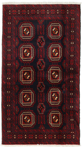 Håndknyttet. Opphav: Persia / Iran Beluch Teppe 103X183 Mørk Rød (Ull, Persia/Iran)