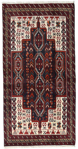 Håndknyttet. Opphav: Persia / Iran Orientalsk Beluch Teppe 97X191 Mørk Rød (Ull, Persia/Iran)
