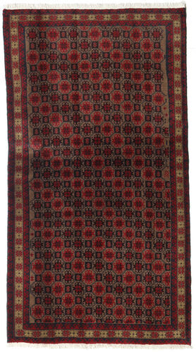 Håndknyttet. Opphav: Persia / Iran Beluch Teppe 98X183 Mørk Rød/Mørk Brun (Ull, Persia/Iran)