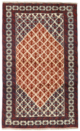 Håndknyttet. Opphav: Persia / Iran Orientalsk Beluch Teppe 101X165 Mørk Brun/Mørk Rød (Ull, Persia/Iran)