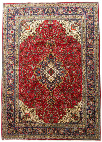 Håndknyttet. Opphav: Persia / Iran 201X283 Orientalsk Tabriz Teppe Mørk Brun/Lysbrun (Ull, Persia/Iran)