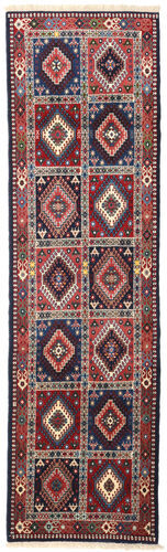 Håndknyttet. Opphav: Persia / Iran 82X285 Orientalsk Yalameh Teppe Teppeløpere Mørk Rød/Mørk Lilla (Ull, Persia/Iran)