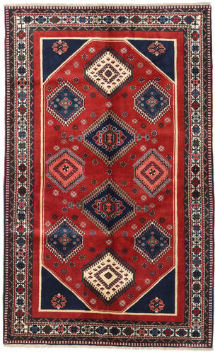 Håndknyttet. Opphav: Persia / Iran 153X251 Orientalsk Yalameh Teppe Mørk Rød/Svart (Ull, Persia/Iran)